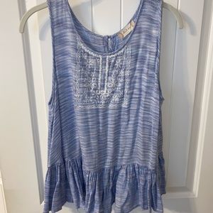 Blue peplum tank